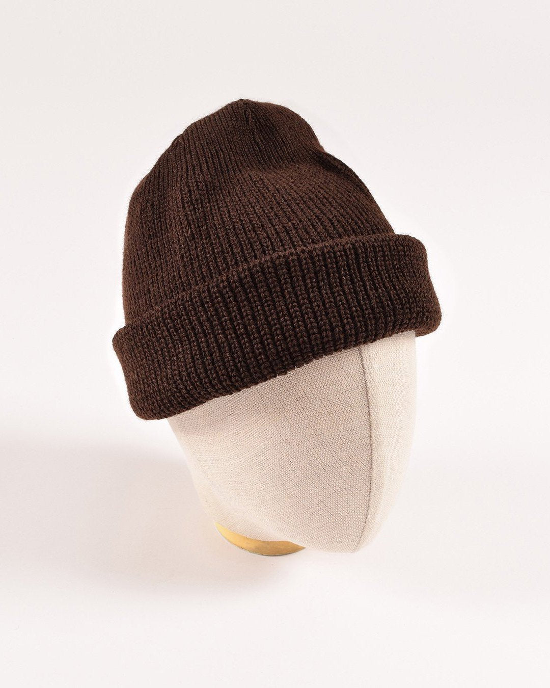 Dehen Wool Knit Watch Cap Brown FW24-Men&#39;s Accessories-Howard-Surrey-Canada