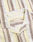 Far Afield Selleck SS Shirt Slub Stripe Brown Yellow-Men's Shirts-Brooklyn-Vancouver-Yaletown-Canada