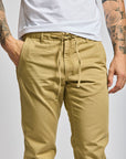 Easy Mondays Drawstring Chino Khaki-Men's Pants-Howard-Surrey-Canada