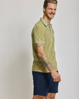 Easy Mondays Towel Terry Polo Tee - Sage-Men's T-Shirts-Howard-Surrey-Canada