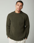 Peregrine Sweater Ford Crew Olive-Men's Sweaters-Howard-Surrey-Canada