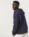 Merz Hooded Zip Jacket 13 Oz Relaxed Fit Denim Blue-Men's Sweatshirts-Brooklyn-Vancouver-Yaletown-Canada