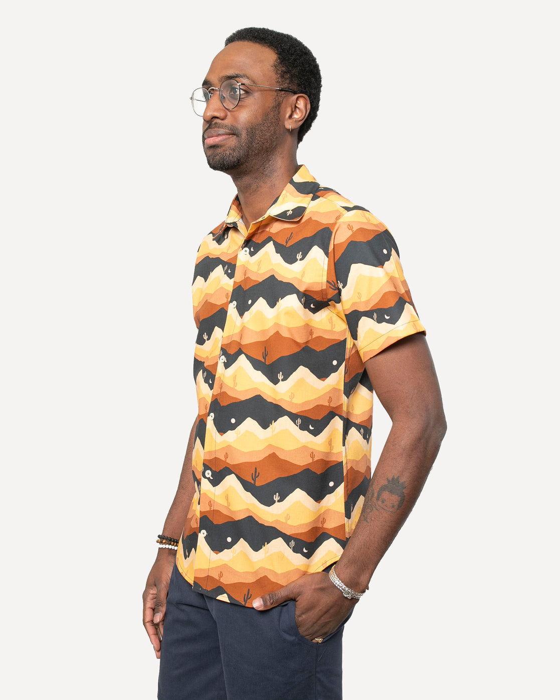 18Waits Short Sleeve Dylan Shirt Mountains of The Moon-Men's Shirts-Brooklyn-Vancouver-Yaletown-Canada