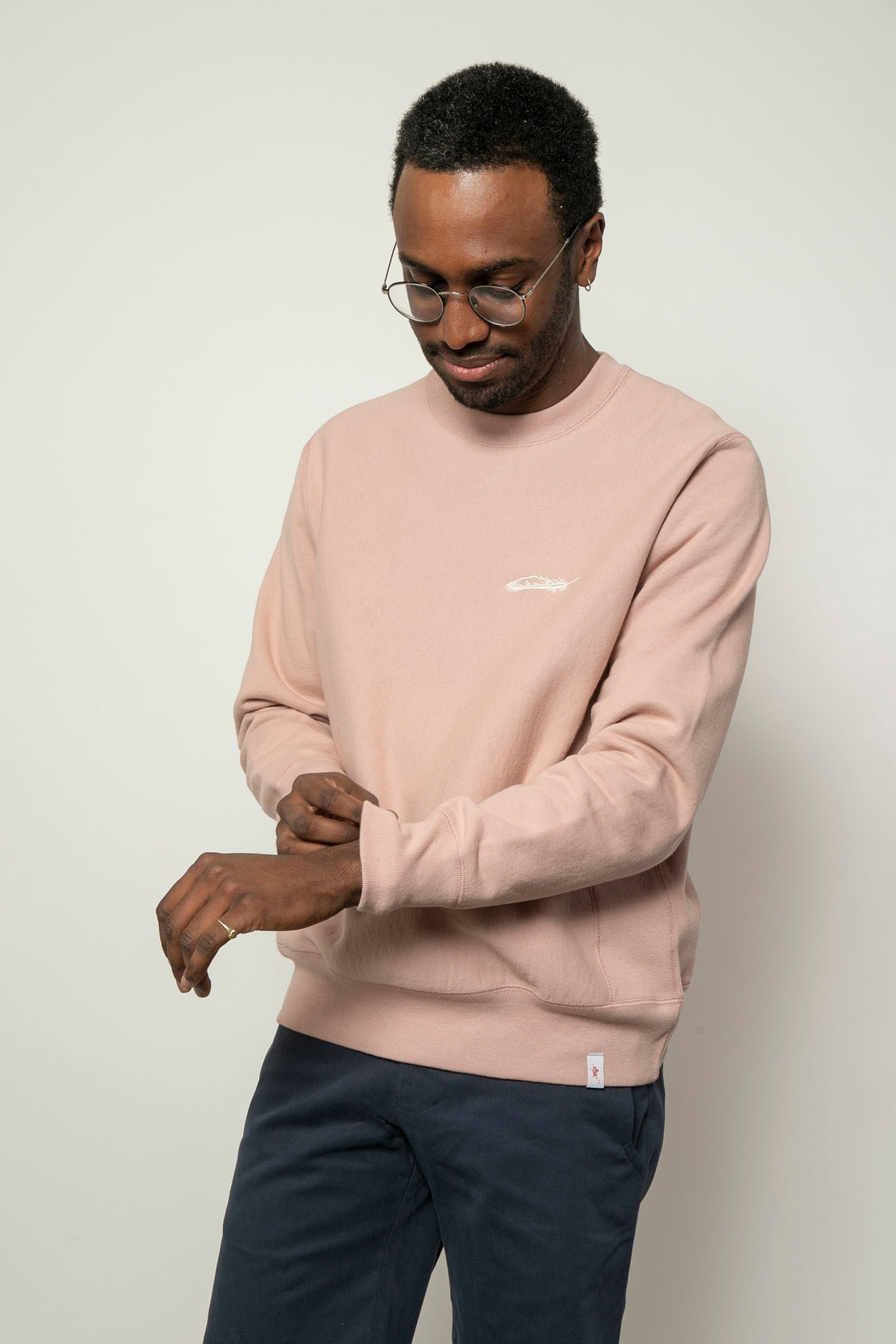 18Waits Classic Crewneck Dusty Rose-Men's Sweatshirts-Howard-Surrey-Canada