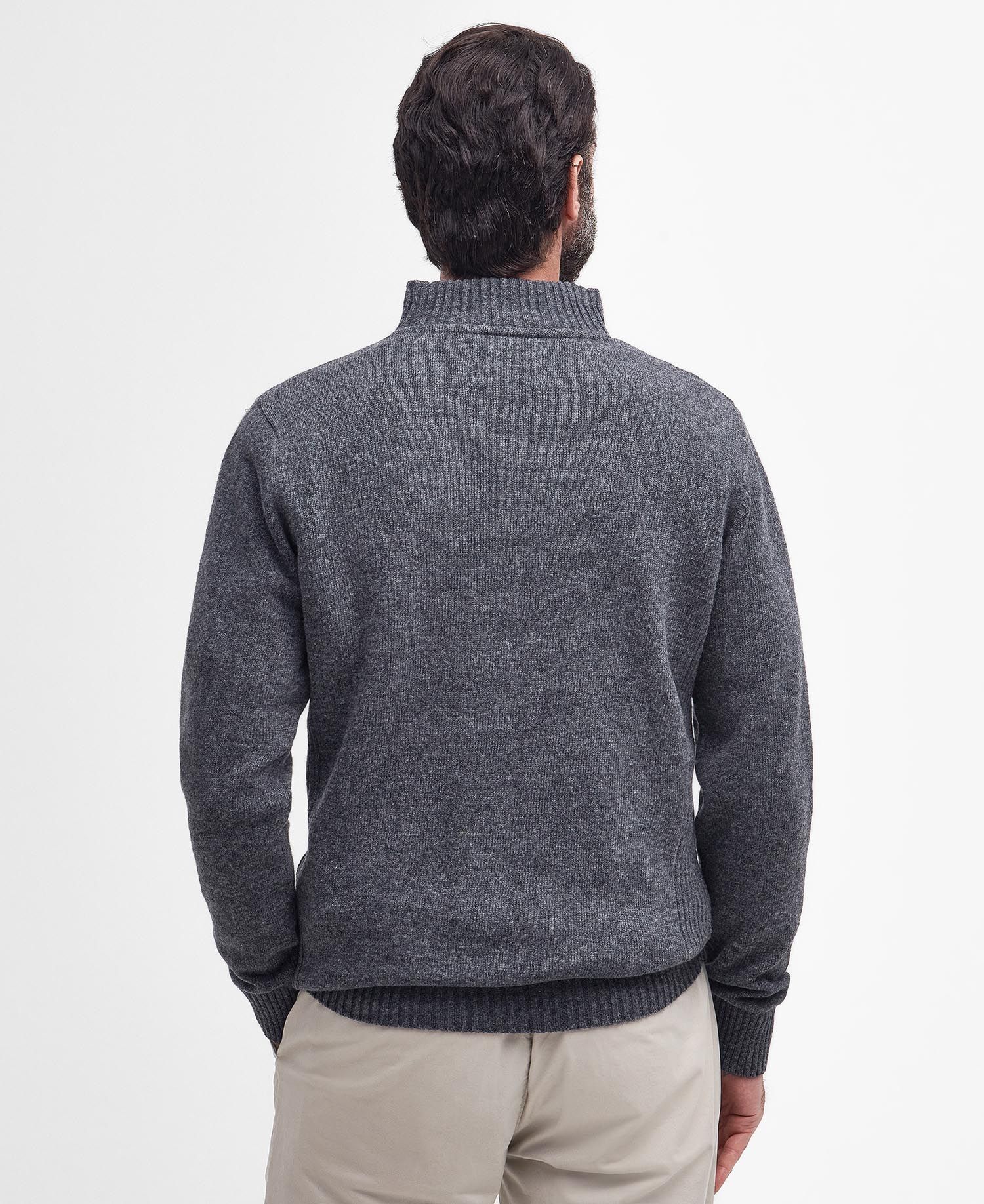 Barbour Nelson Essential Half Zip Jumper Storm Grey-Men's Sweaters-Howard-Surrey-Canada