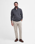 Barbour Nelson Essential Half Zip Jumper Storm Grey-Men's Sweaters-Howard-Surrey-Canada