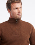 Barbour Sweater Nelson Essential Half Zip Jumper Dark Sand-Men's Sweaters-Howard-Surrey-Canada