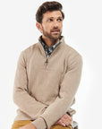 Barbour Jacket Nelson Essential Half Zip Stone-Men's Jackets-Howard-Surrey-Canada