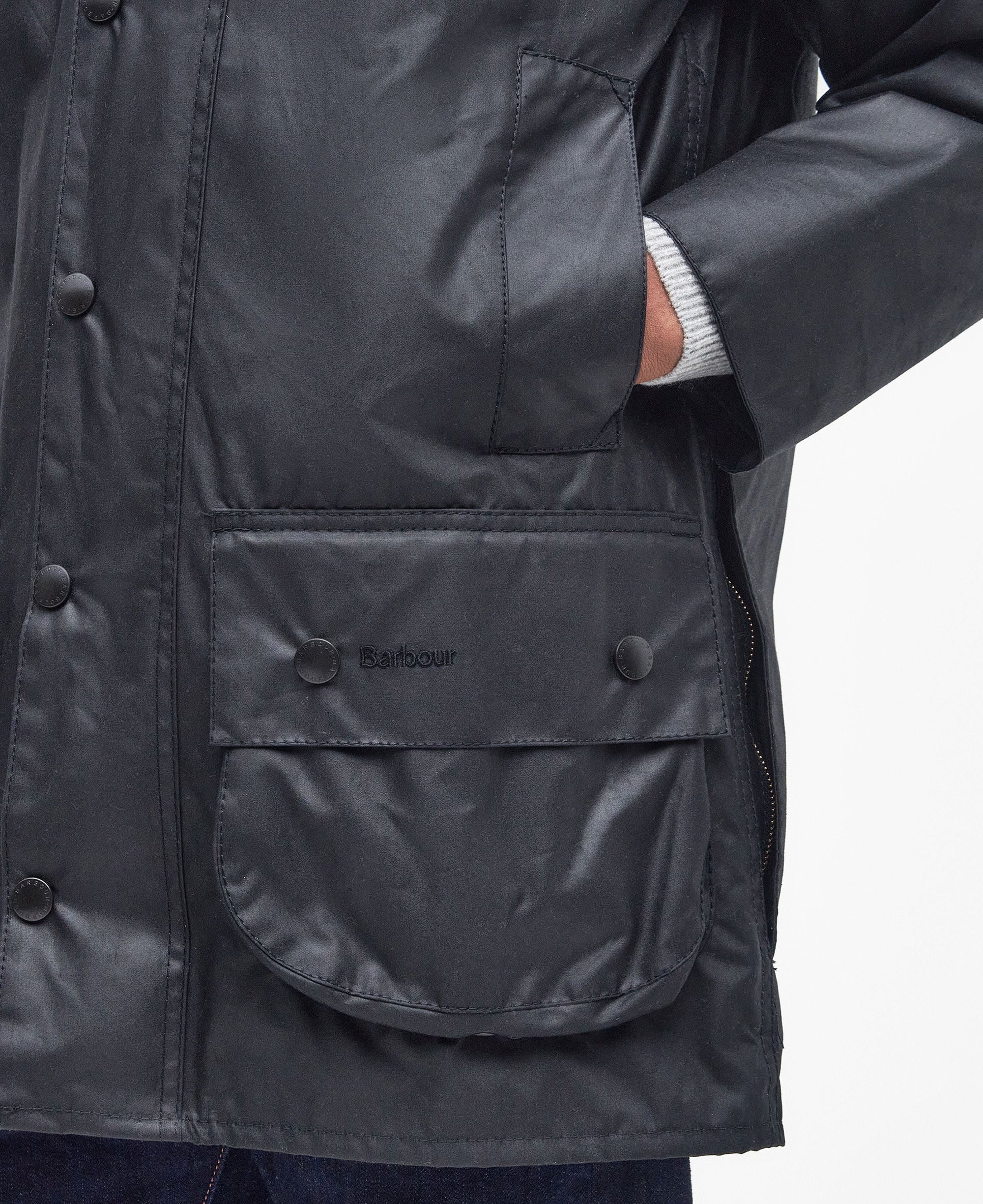 Barbour Beaufort Waxed Jacket - Black-Men&#39;s Coats-Brooklyn-Vancouver-Yaletown-Canada