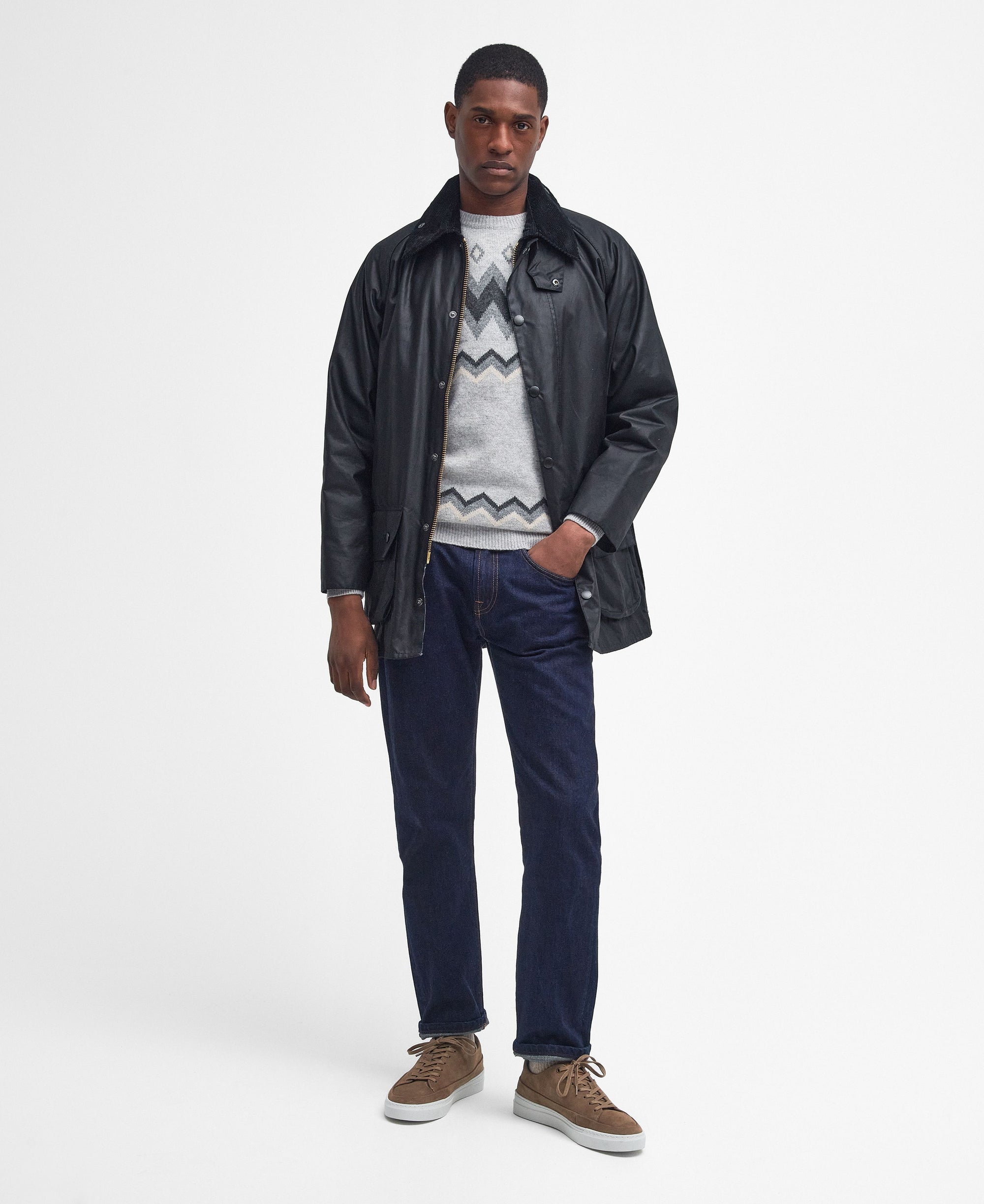 Barbour Beaufort Waxed Jacket - Black-Men's Coats-Brooklyn-Vancouver-Yaletown-Canada