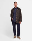 Barbour Coat Ashby Wax Mid Olive-Men's Coats-Howard-Surrey-Canada