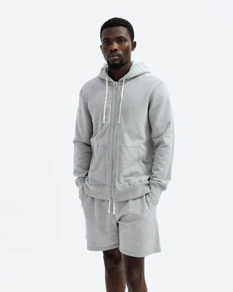 Reigning Champ - Midweight Terry Full Zip Hoodie - H. Grey-Men's Sweatshirts-Yaletown-Vancouver-Surrey-Canada