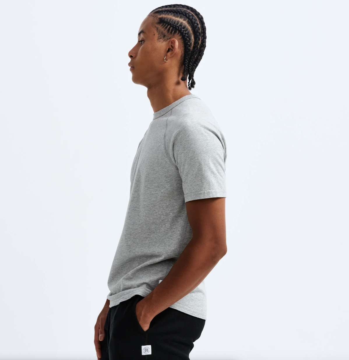 Reigning Champ-Knit Lightweight Jersey Raglan Tee-H Grey FW23-Men's T-Shirts-Yaletown-Vancouver-Surrey-Canada