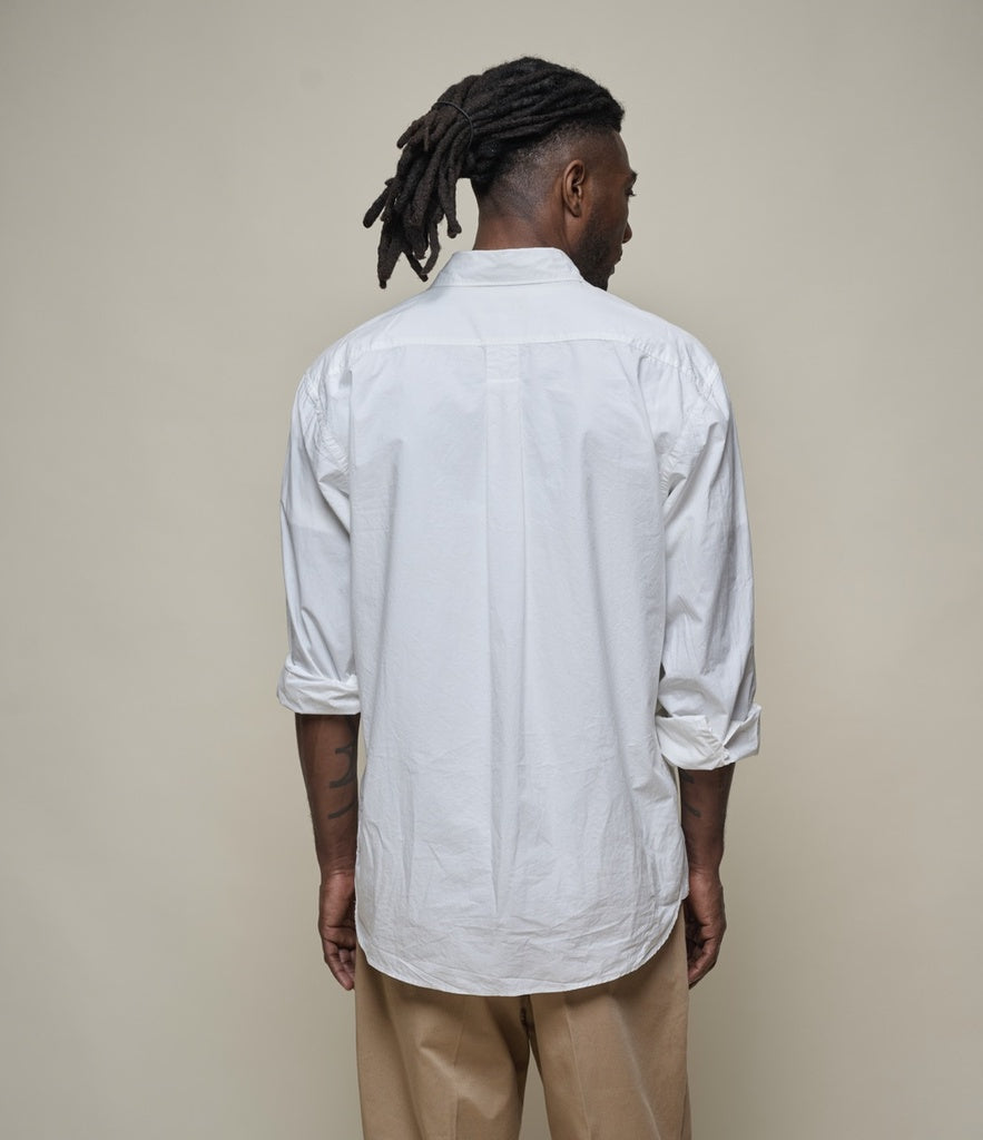 Merz Shirt 4.2 Oz Poplin Relaxed Fit White-Men's Shirts-Brooklyn-Vancouver-Yaletown-Canada