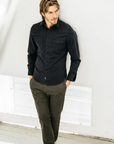 Kato Shirt The Brace LS Oxford St. Black-Men's Shirts-Howard-Surrey-Canada