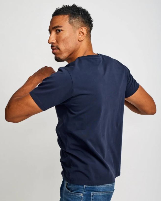 Easy Mondays V-Neck SS Cotton T-Shirt Navy-Men&#39;s T-Shirts-Brooklyn-Vancouver-Yaletown-Canada