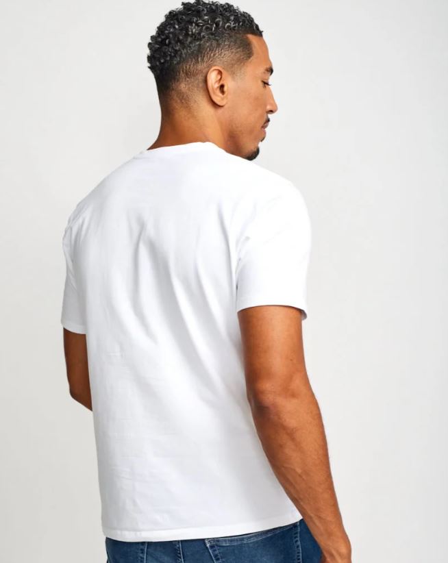 Easy Mondays V-Neck SS Cotton T-Shirt White-Men's T-Shirts-Howard-Surrey-Canada