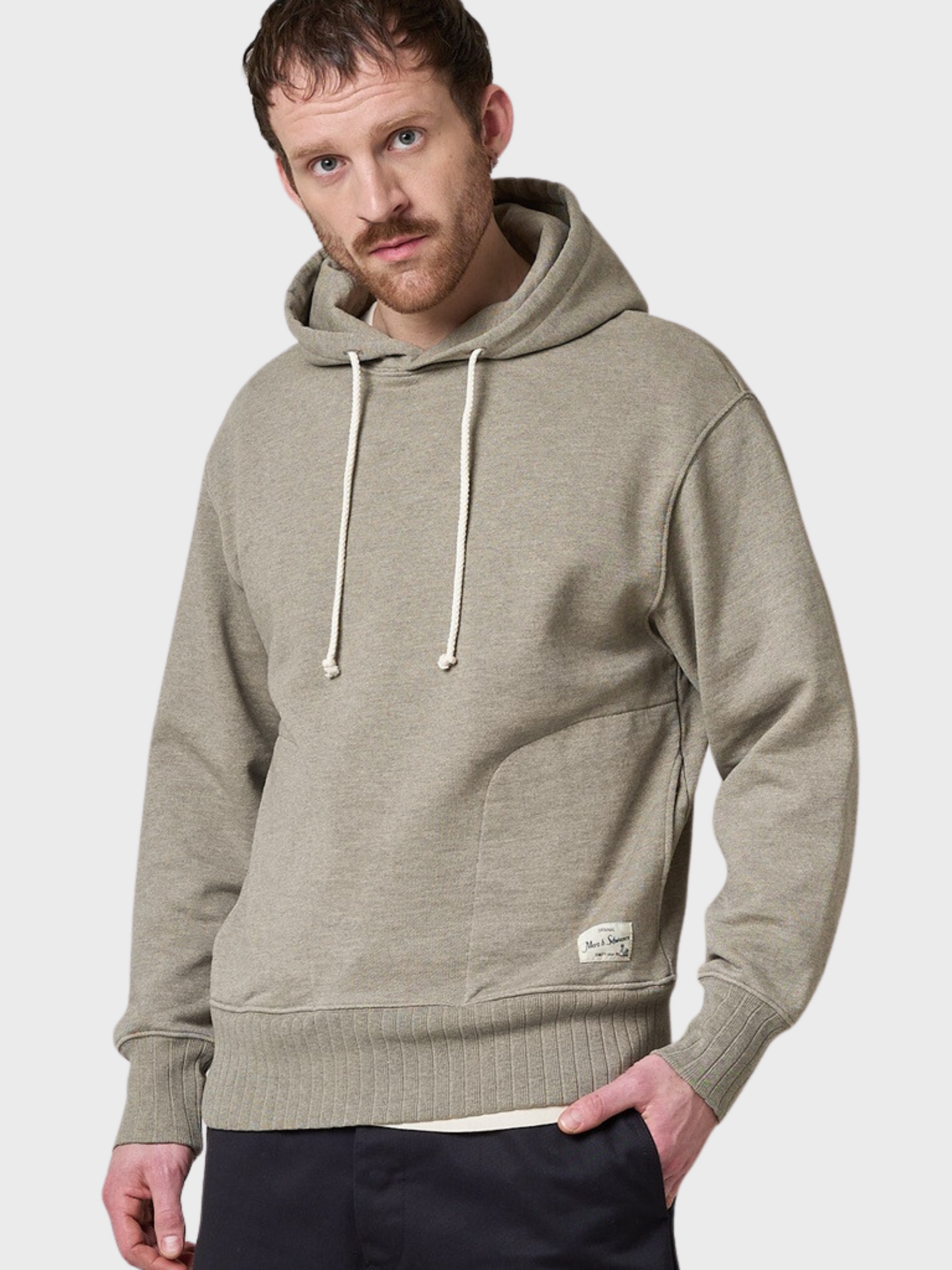 Merz Hoodie 19 Oz Relaxed Fit Grey Melange Vintage-Men&#39;s Sweatshirts-Brooklyn-Vancouver-Yaletown-Canada