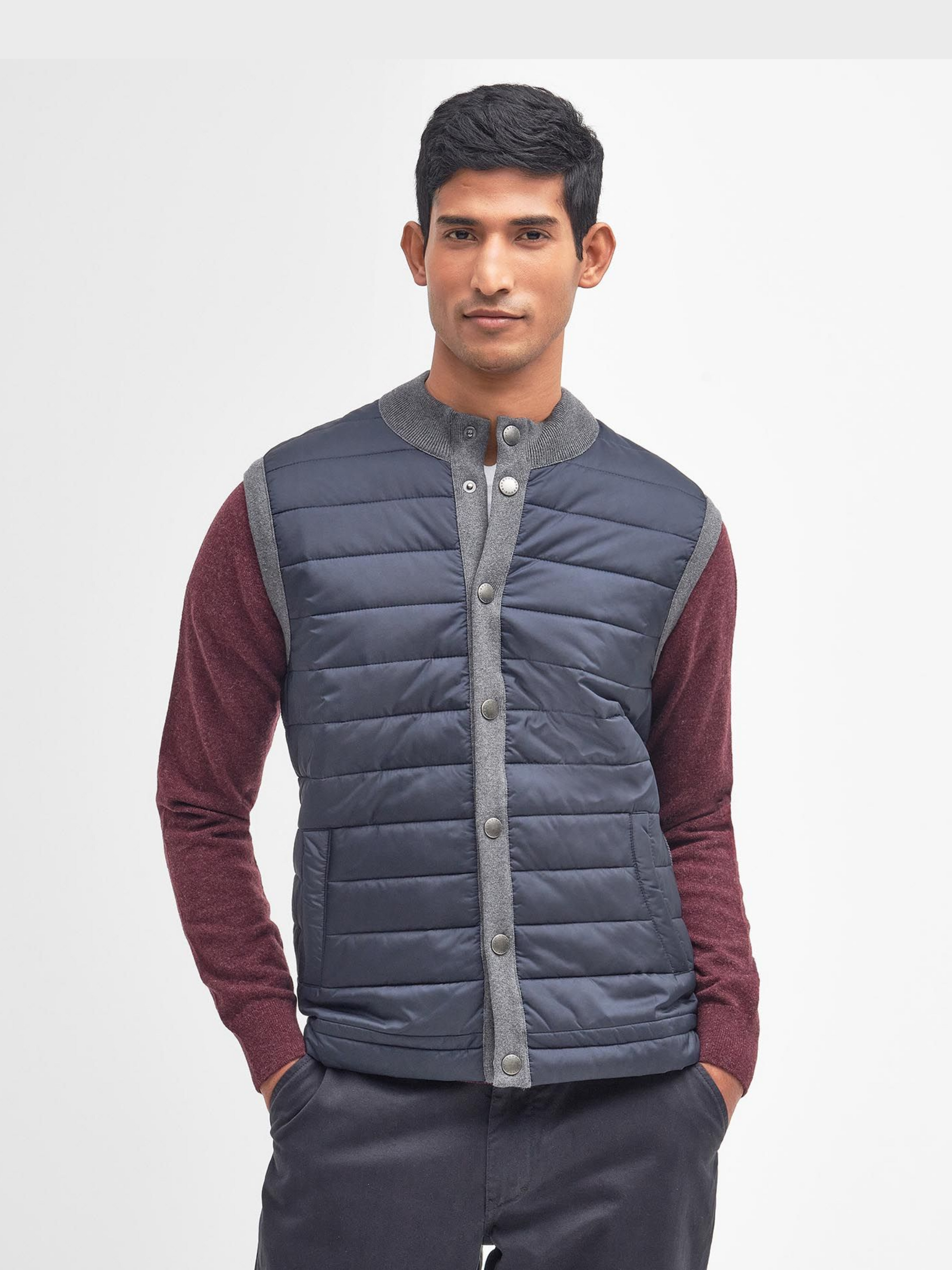 Barbour Jacket Essential Gilet Grey-Men's Jackets-Howard-Surrey-Canada