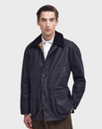 Barbour Coat Ashby Wax Navy-Men's Coats-Howard-Surrey-Canada