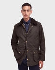 Barbour Coat Ashby Wax Mid Olive-Men's Coats-Howard-Surrey-Canada