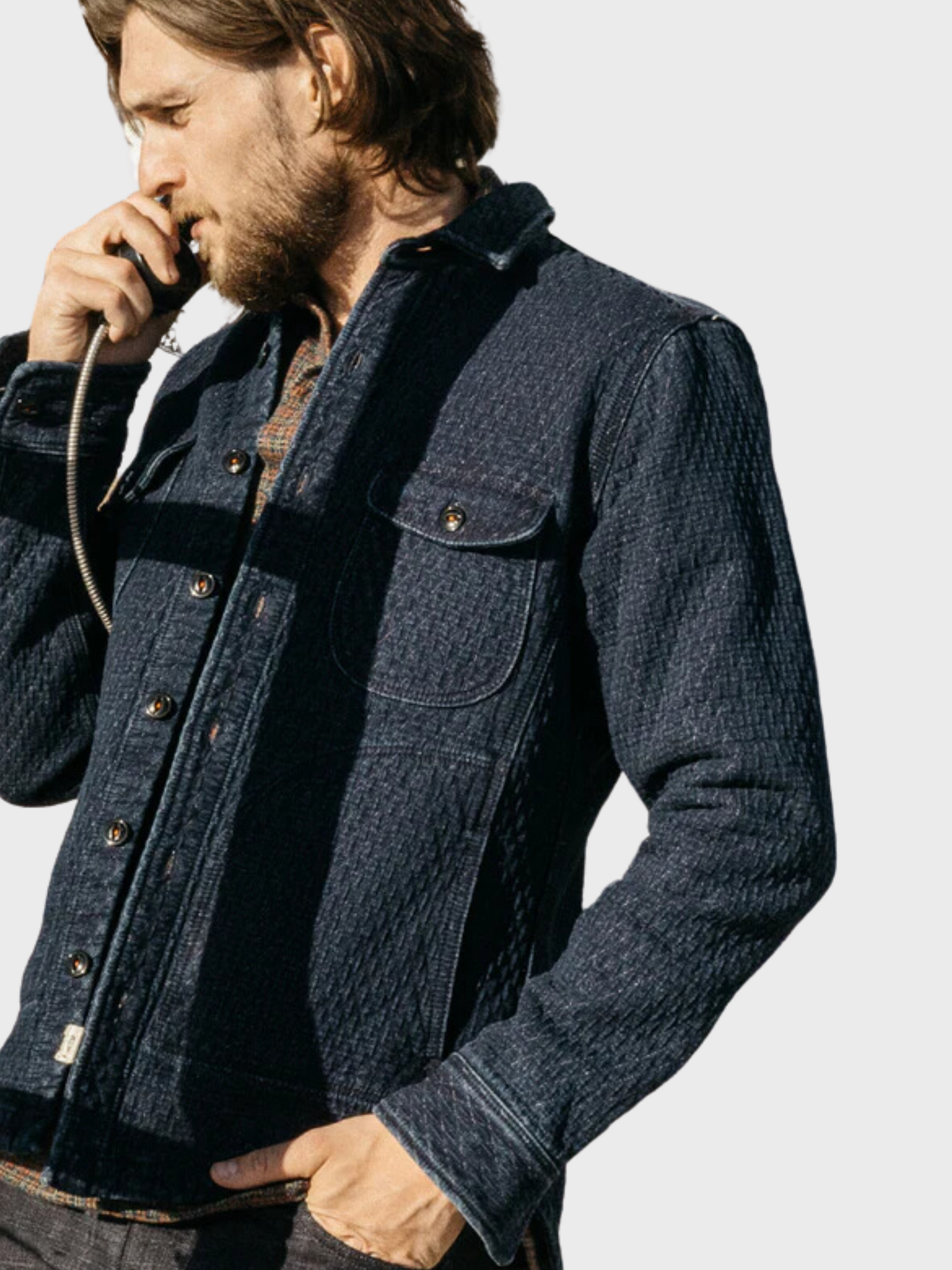 Kato Jacket The Anvil Shirt Jacket Quilt Denim Dark Indigo-Men&#39;s Jackets-Howard-Surrey-Canada