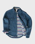 Kato The Anvil Shirt JK Quilt Denim LIght Indigo-Men's Jackets-Howard-Surrey-Canada