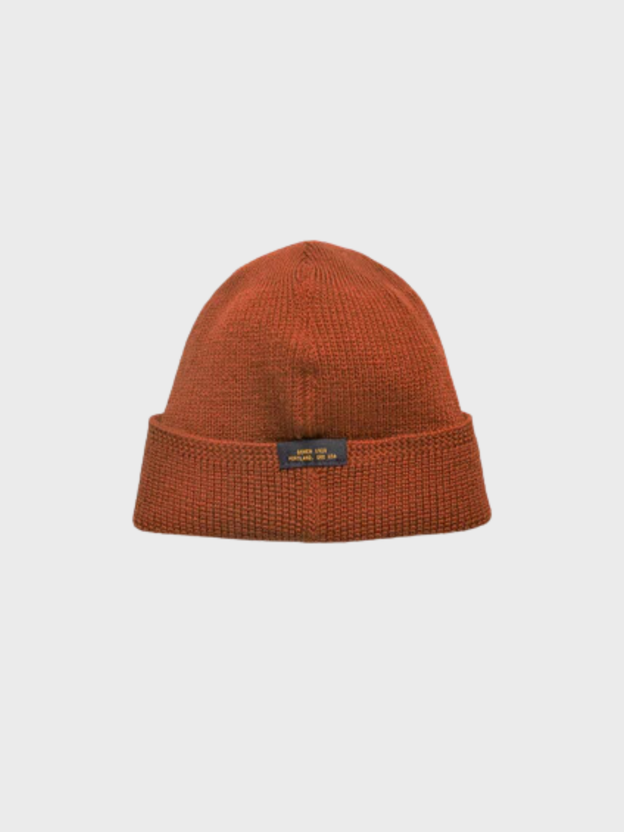 Dehen Wool Knit Watch Cap Burnt Orange FW24-Men's Accessories-Brooklyn-Vancouver-Yaletown-Canada