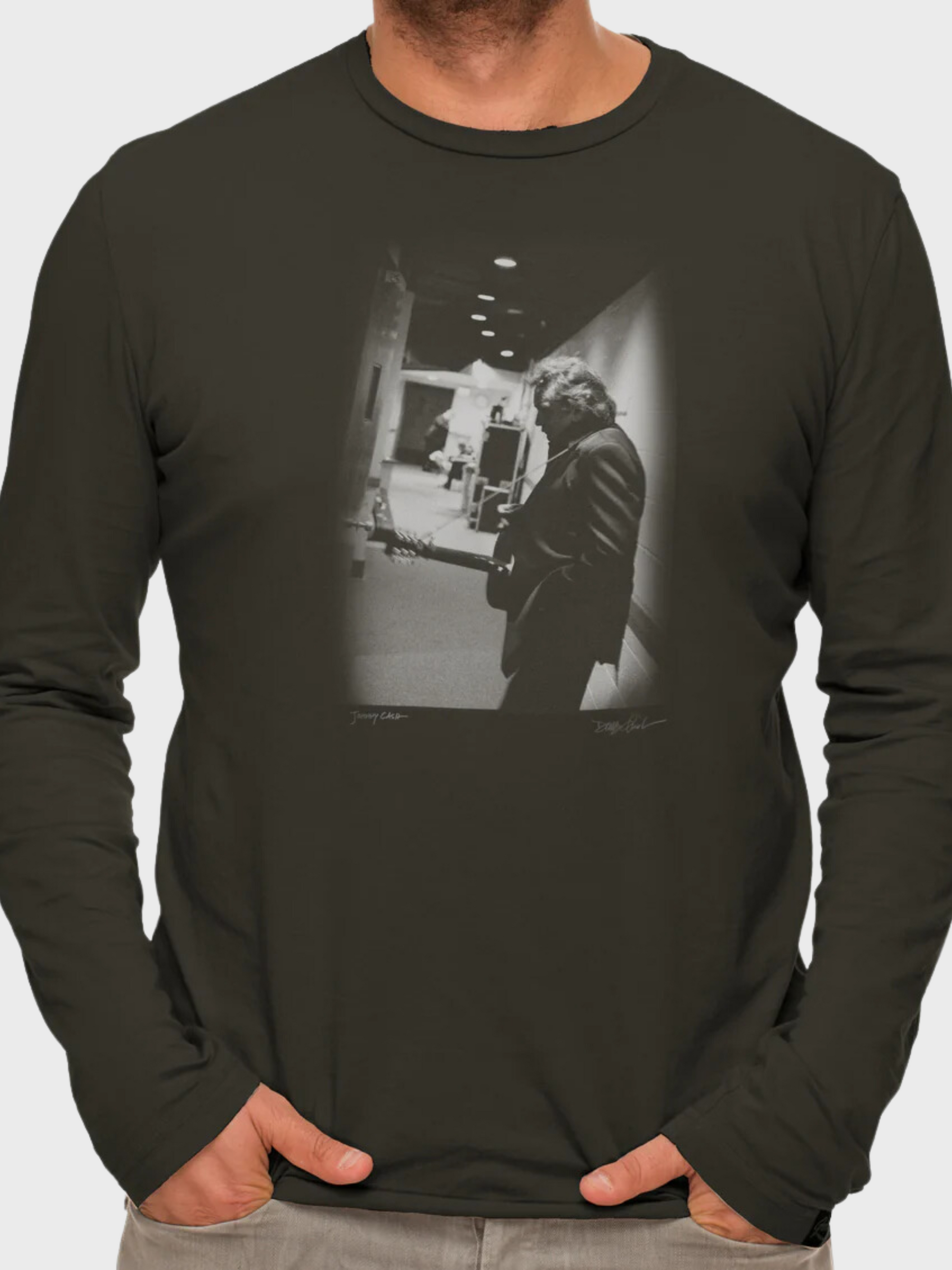 Clinch Long Sleeve Crew Johnny Cash Faded Black-Men's T-Shirts-Brooklyn-Vancouver-Yaletown-Canada