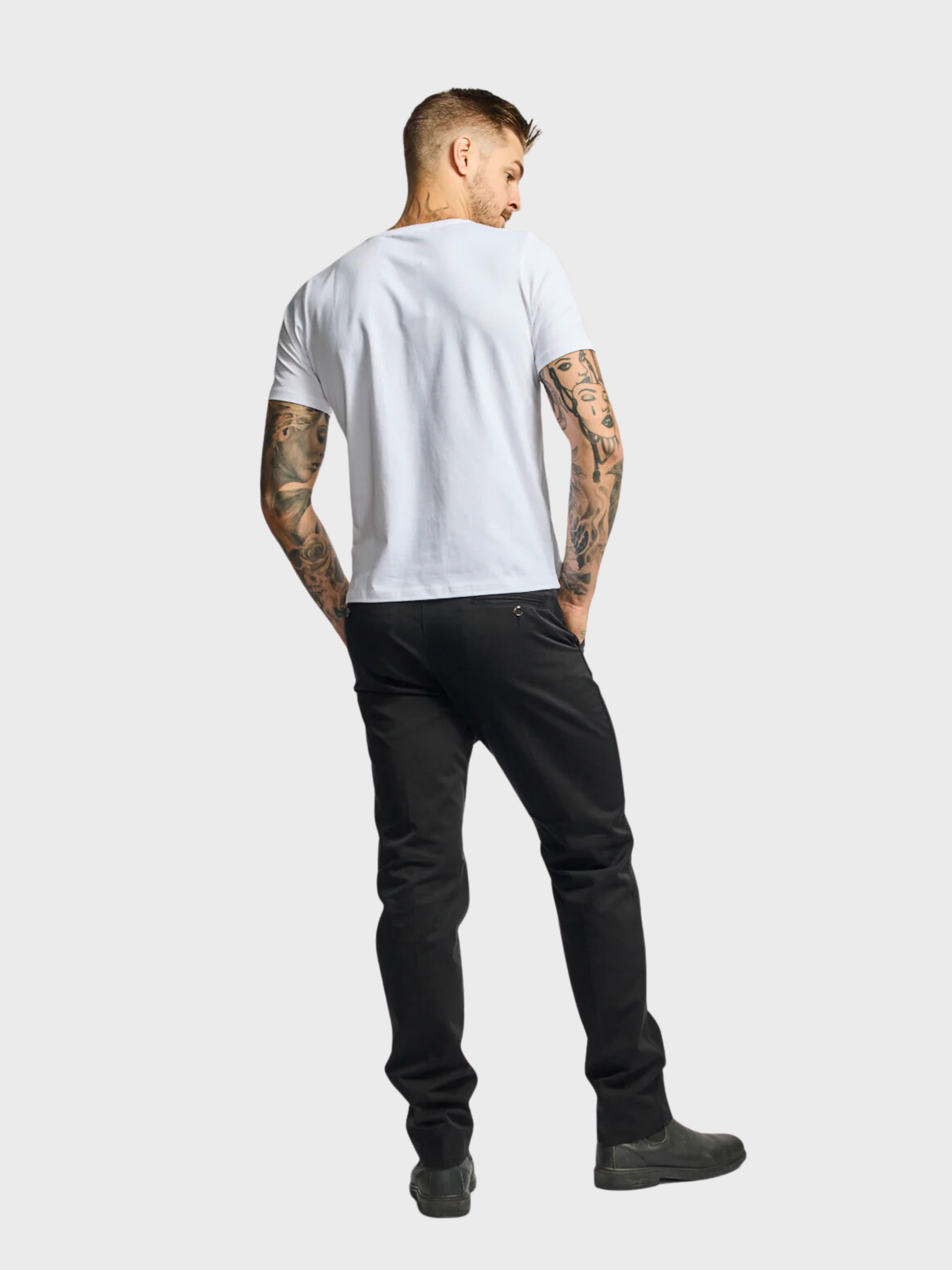 Easy Mondays Drawstring Chino Black-Men's Pants-Howard-Surrey-Canada