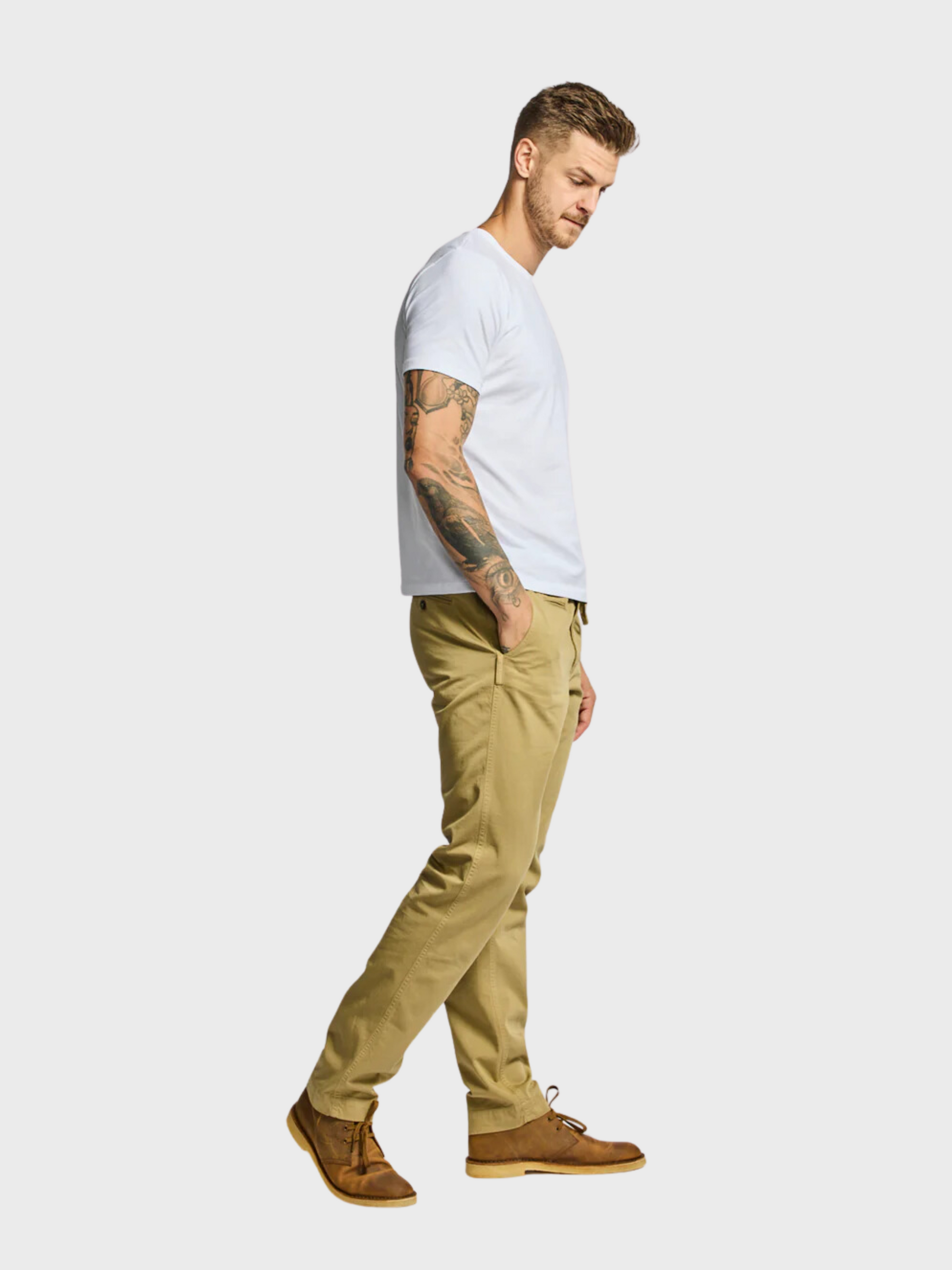 Easy Mondays Drawstring Chino Khaki-Men's Pants-Howard-Surrey-Canada