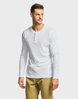 Easy Mondays LS Henley Slub White-Men's T-Shirts-Howard-Surrey-Canada