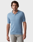 34 Heritage Polo Sweater - Blue-Men's Sweaters-Brooklyn-Vancouver-Yaletown-Canada