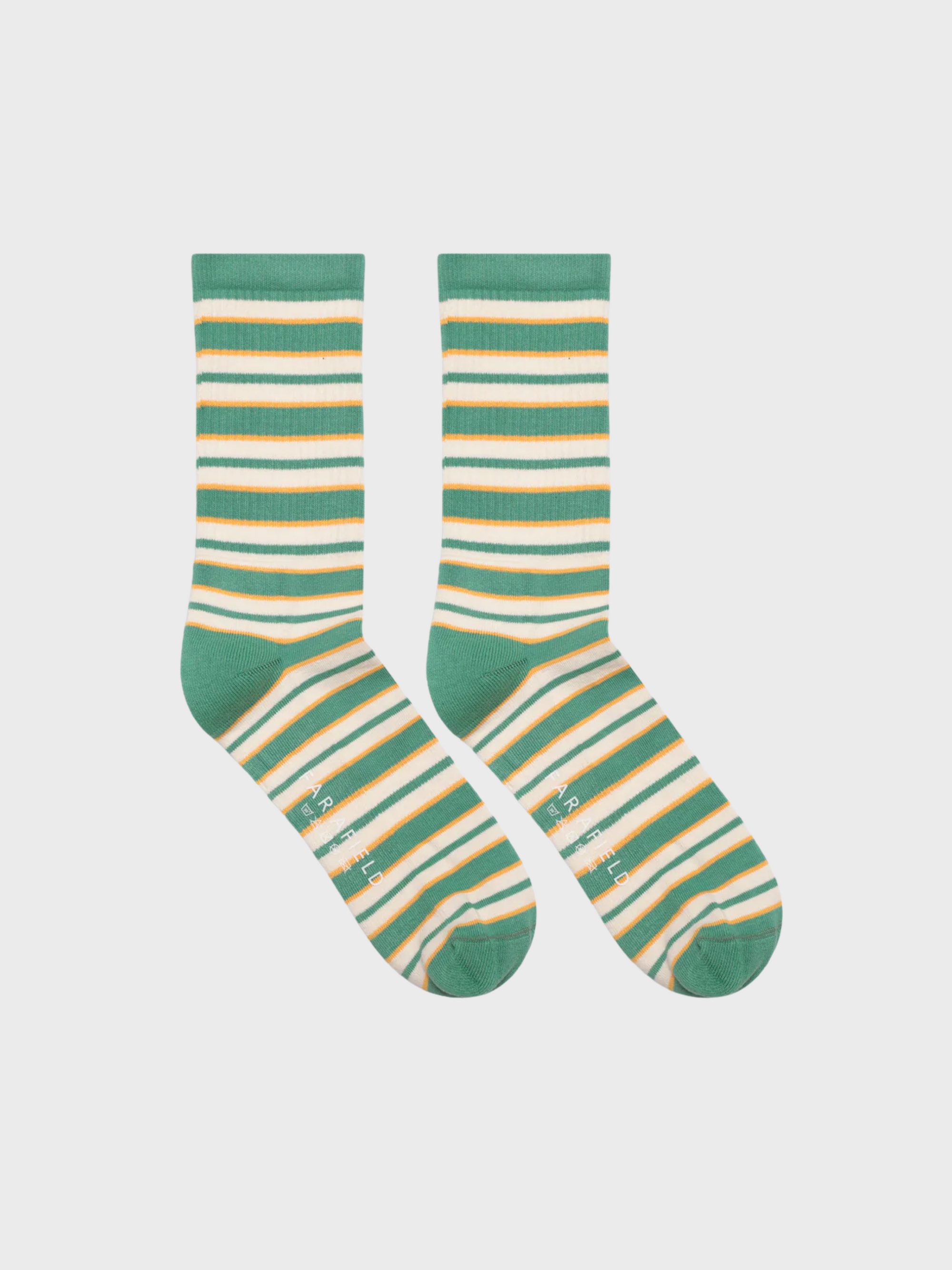 Far Afield Socks Ribbed Stripe - Frosty Green Multi-Men's Accessories-Brooklyn-Vancouver-Yaletown-Canada