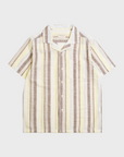 Far Afield Selleck SS Shirt Slub Stripe Brown Yellow-Men's Shirts-Brooklyn-Vancouver-Yaletown-Canada