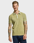 Easy Mondays Towel Terry Polo Tee - Sage-Men's T-Shirts-Howard-Surrey-Canada