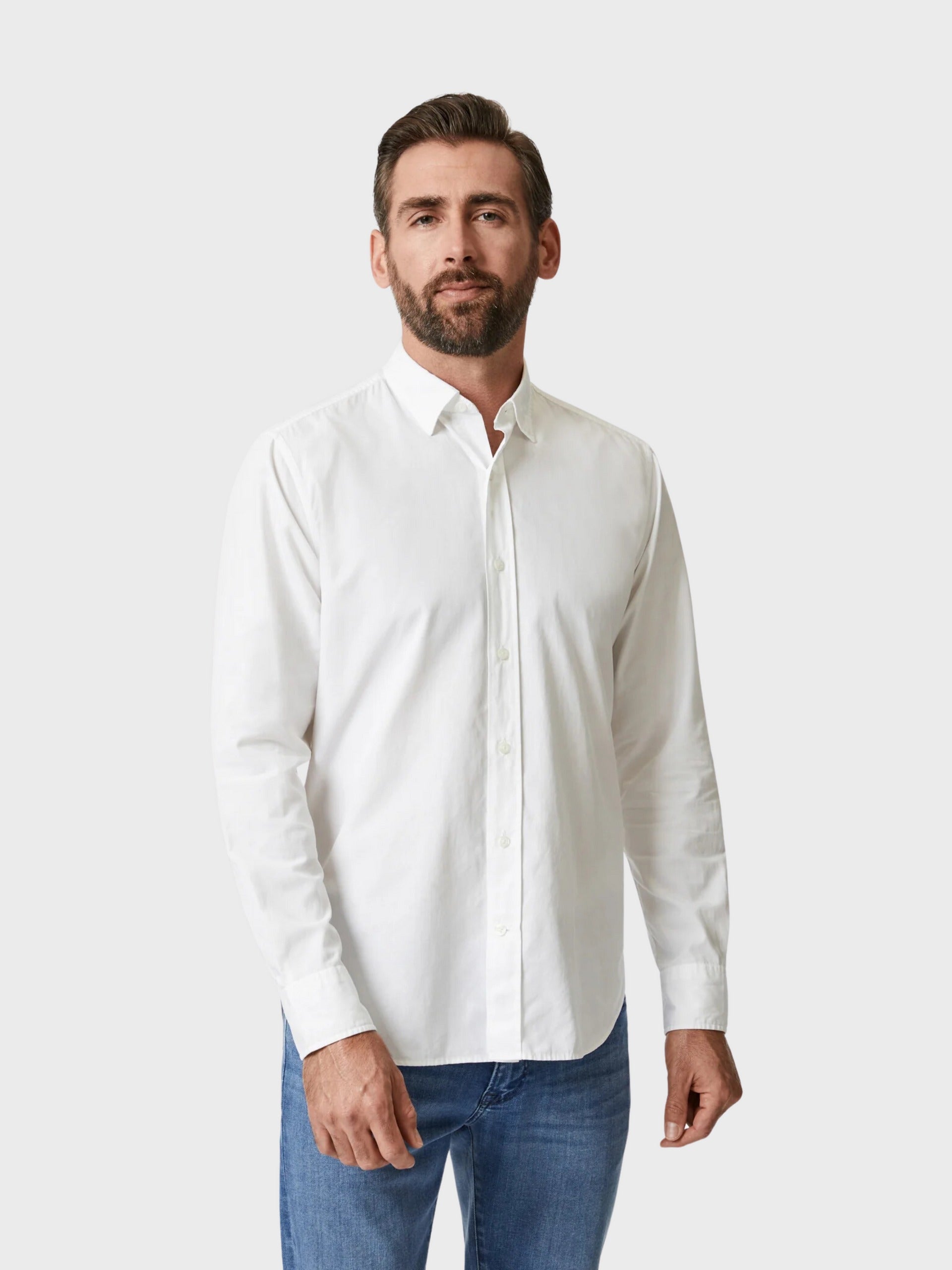 34 Heritage Shirt Luxe Twill Bright White-Men&#39;s Shirts-Howard-Surrey-Canada