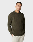 Peregrine Sweater Ford Crew Olive-Men's Sweaters-Howard-Surrey-Canada