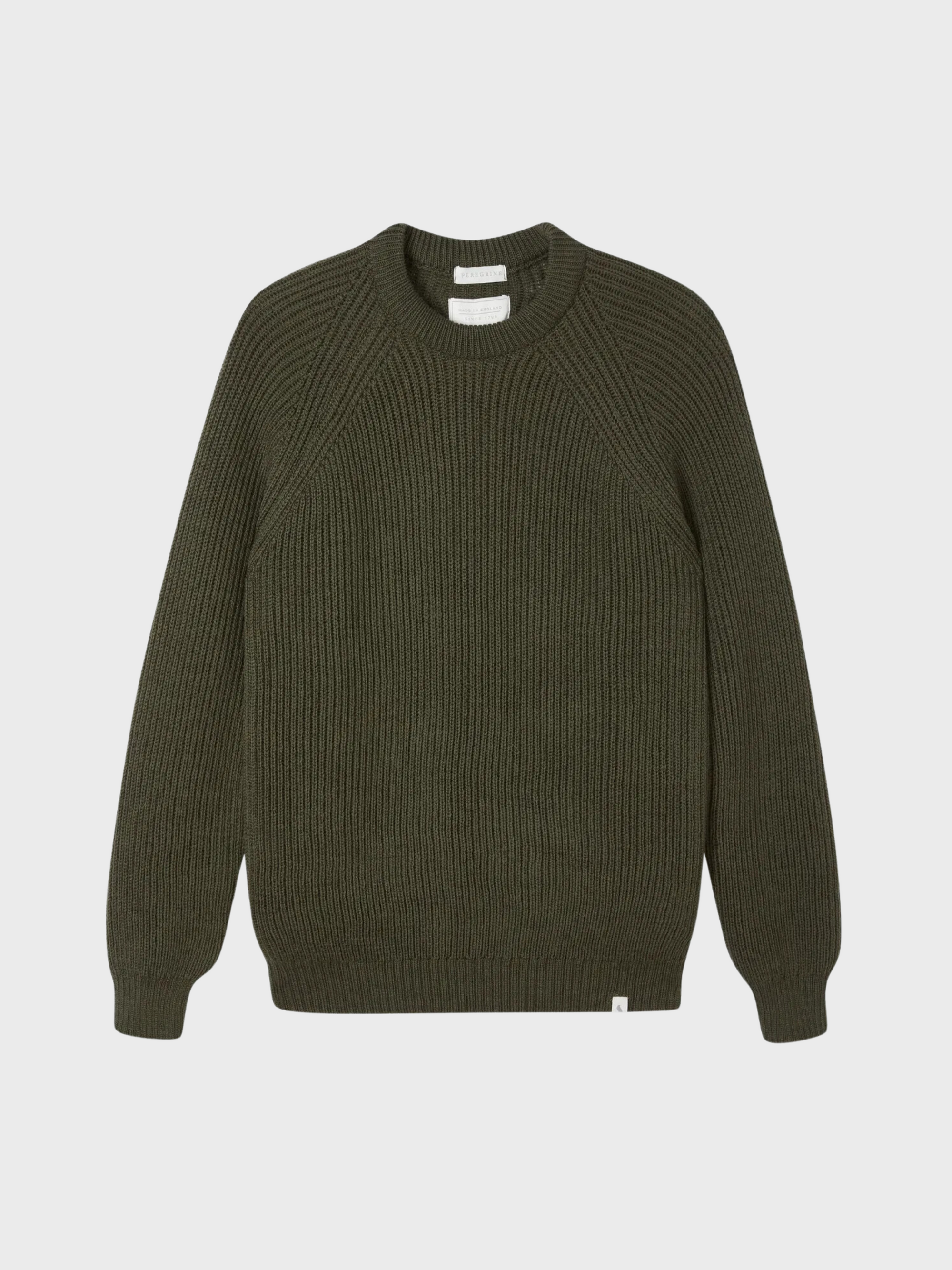 Peregrine Sweater Ford Crew Olive-Men's Sweaters-Howard-Surrey-Canada