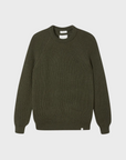 Peregrine Sweater Ford Crew Olive-Men's Sweaters-Howard-Surrey-Canada