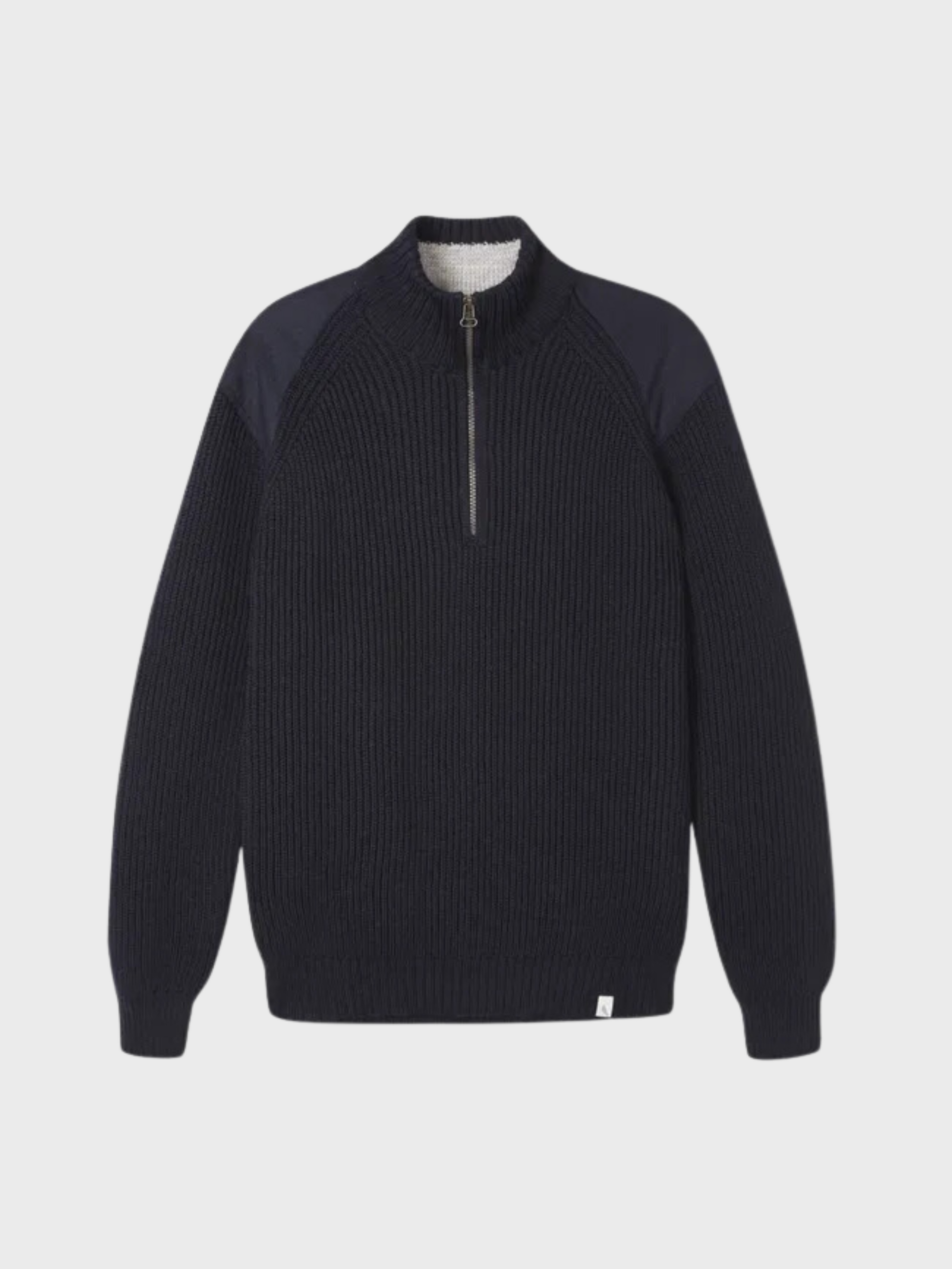 Peregrine Sweater Foxton Zip Neck Navy-Men's Sweaters-Howard-Surrey-Canada