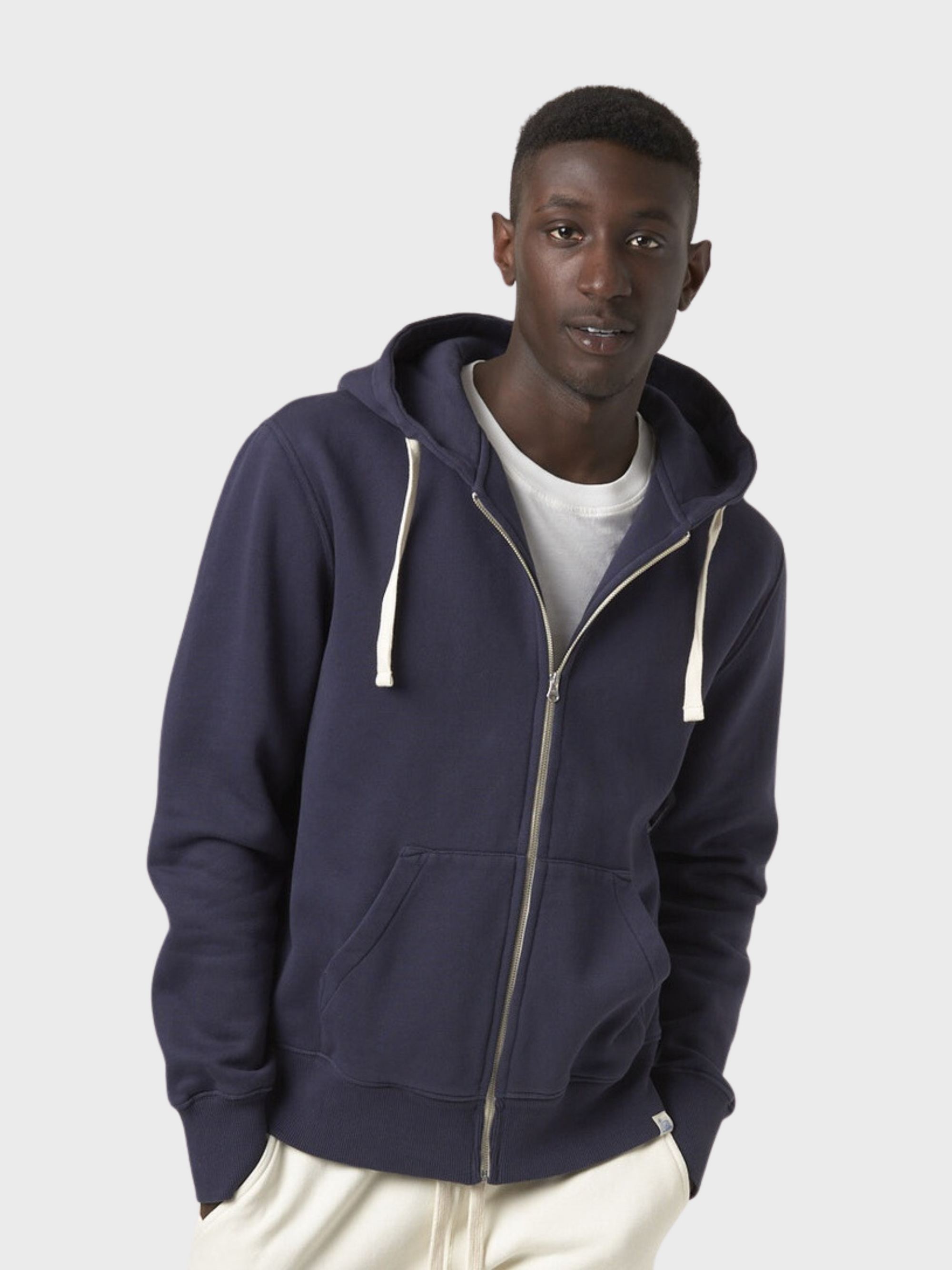 Merz Hooded Zip Jacket 13 Oz Relaxed Fit Denim Blue-Men&#39;s Sweatshirts-Brooklyn-Vancouver-Yaletown-Canada