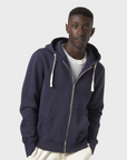 Merz Hooded Zip Jacket 13 Oz Relaxed Fit Denim Blue-Men's Sweatshirts-Brooklyn-Vancouver-Yaletown-Canada