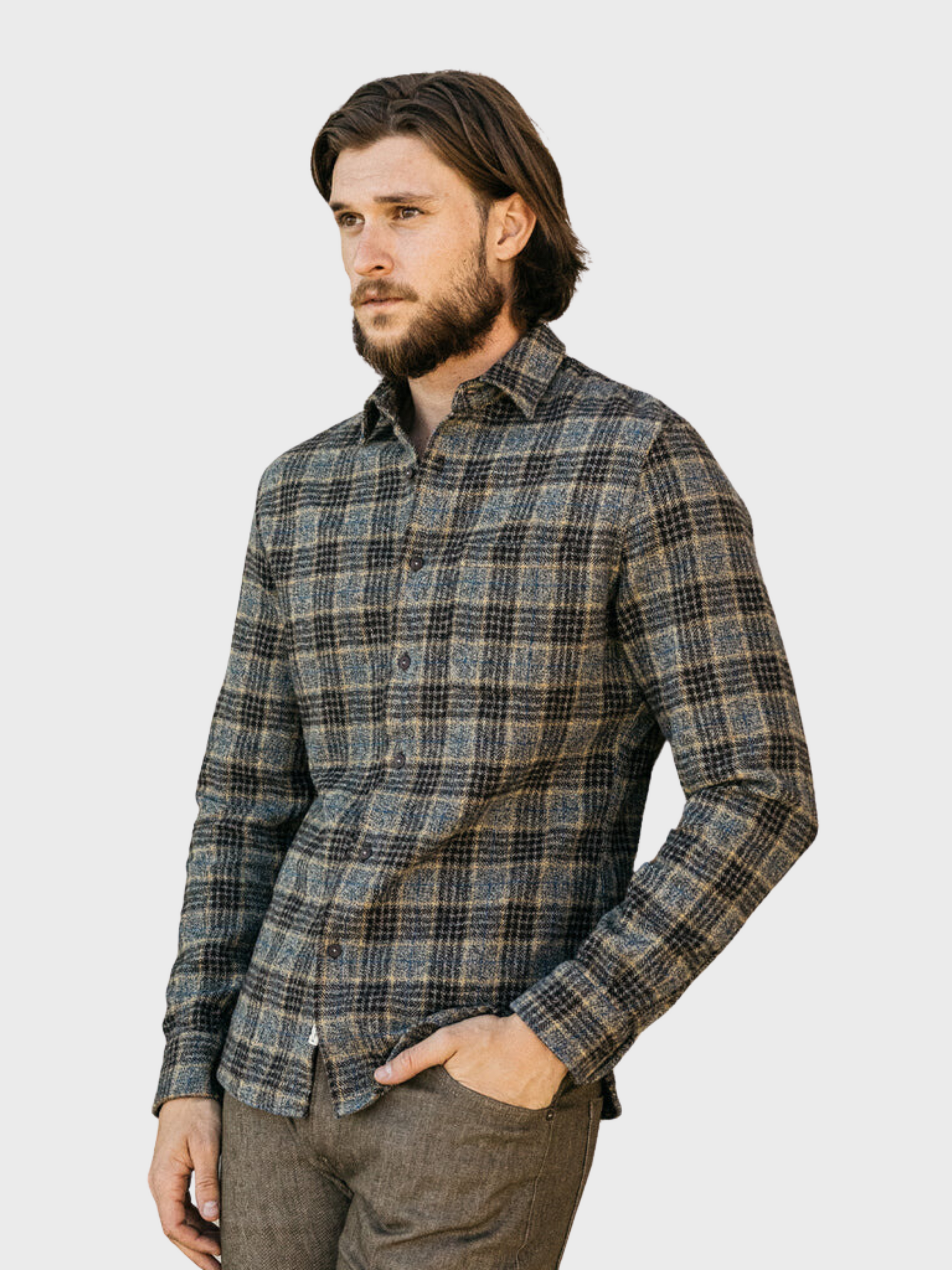 Kato Shirt The Ripper LS Triple Lowtwist Slate Gray-Men's Shirts-Howard-Surrey-Canada