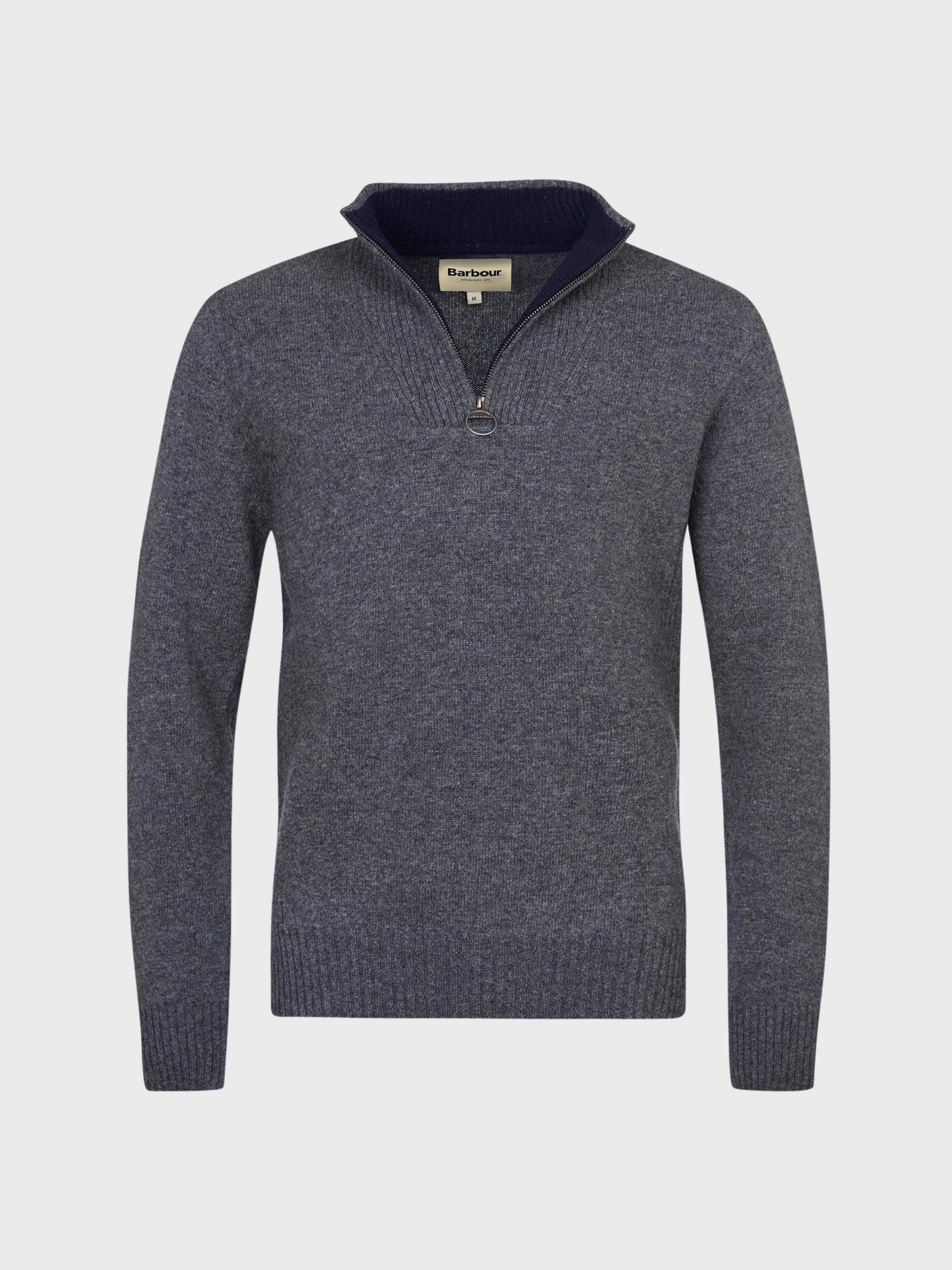 Barbour Nelson Essential Half Zip Jumper Storm Grey-Men's Sweaters-Howard-Surrey-Canada