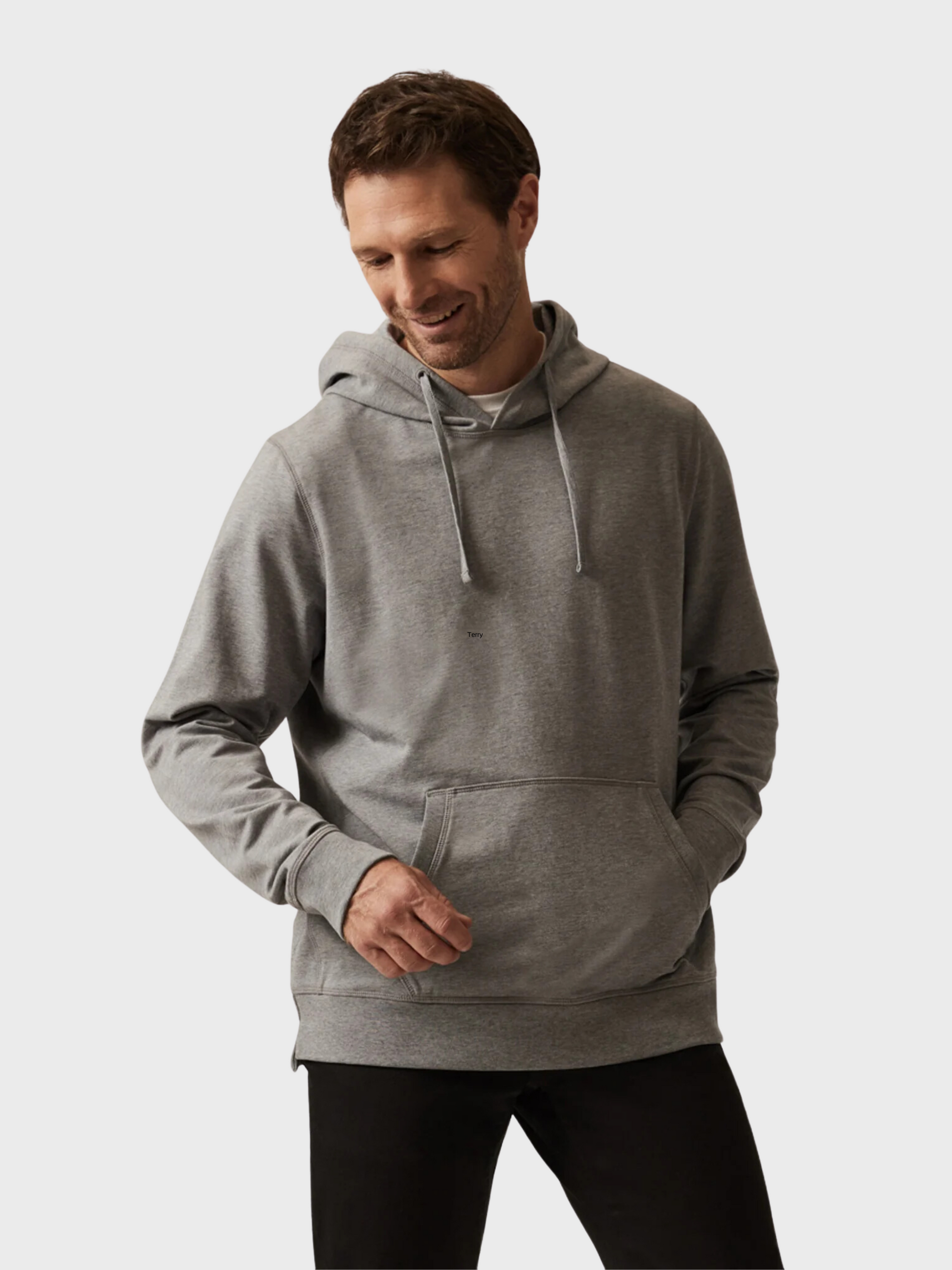 34 Heritage French Terry Hoodie Grey Melange-Men's Sweatshirts-Howard-Surrey-Canada