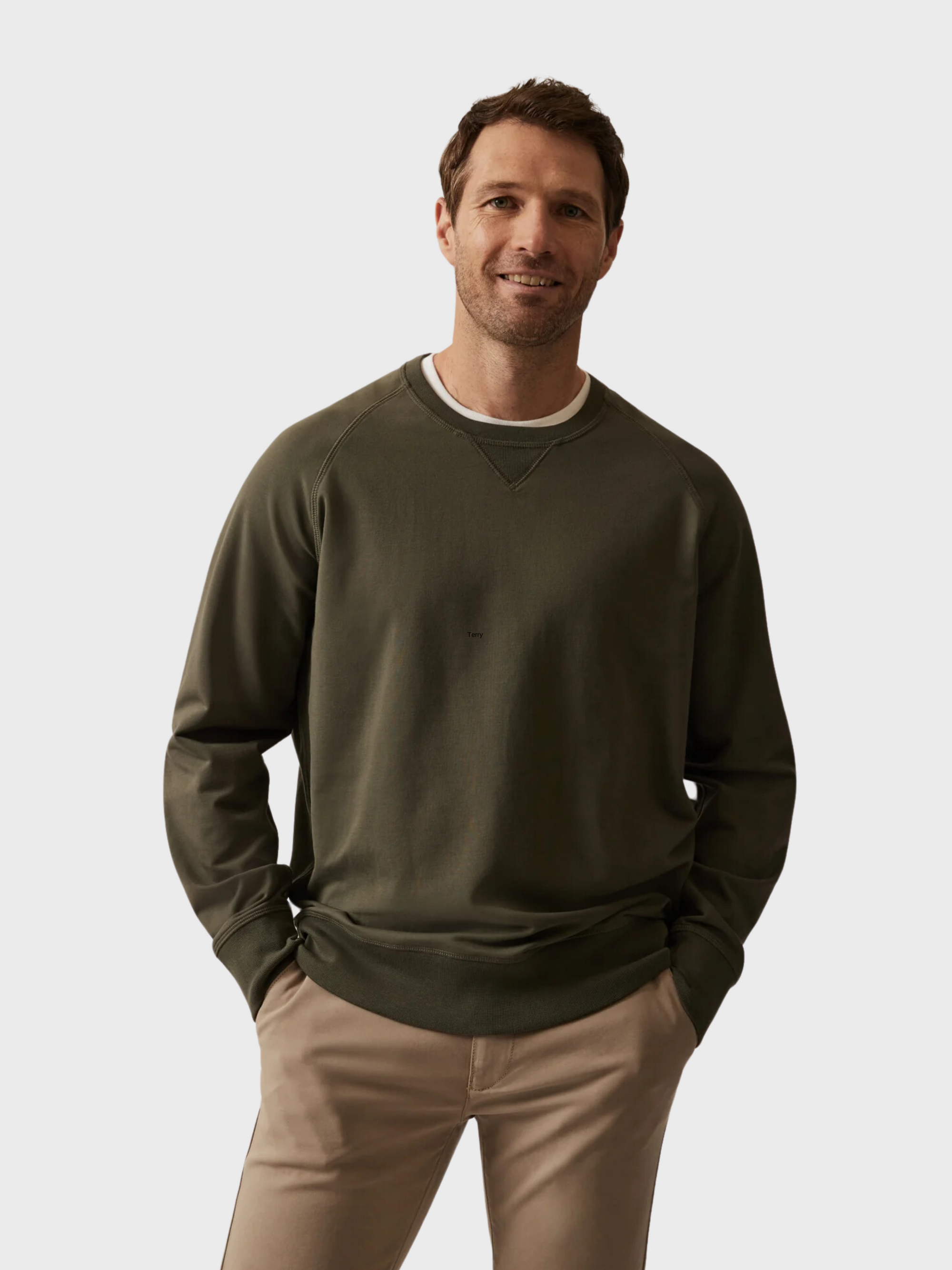 34 Heritage French Terry Crew Sweatshirt Pimento-Men's Sweatshirts-Howard-Surrey-Canada