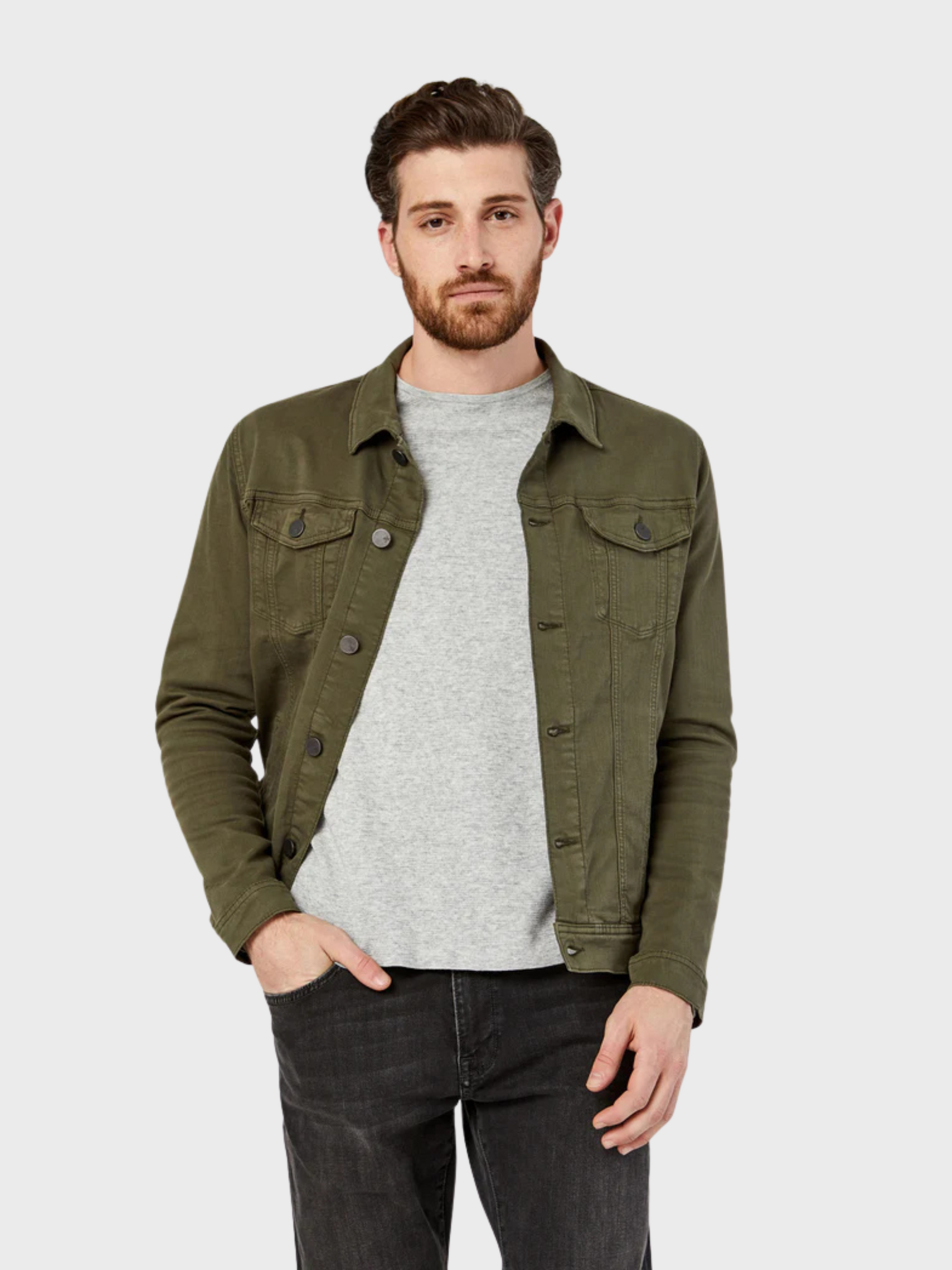 34 Heritage - Travis Jacket - Olive Twill-Men's Jackets-Howard-Surrey-Canada