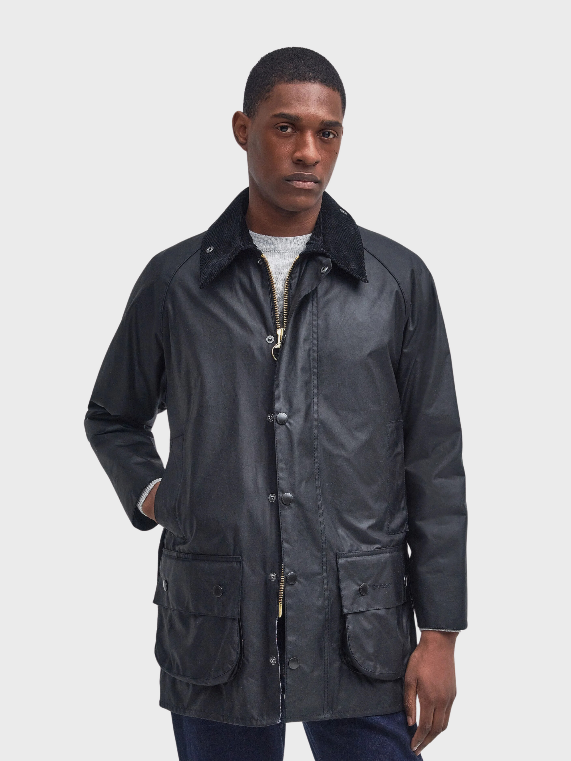 Barbour Beaufort Waxed Jacket - Black-Men's Coats-Brooklyn-Vancouver-Yaletown-Canada