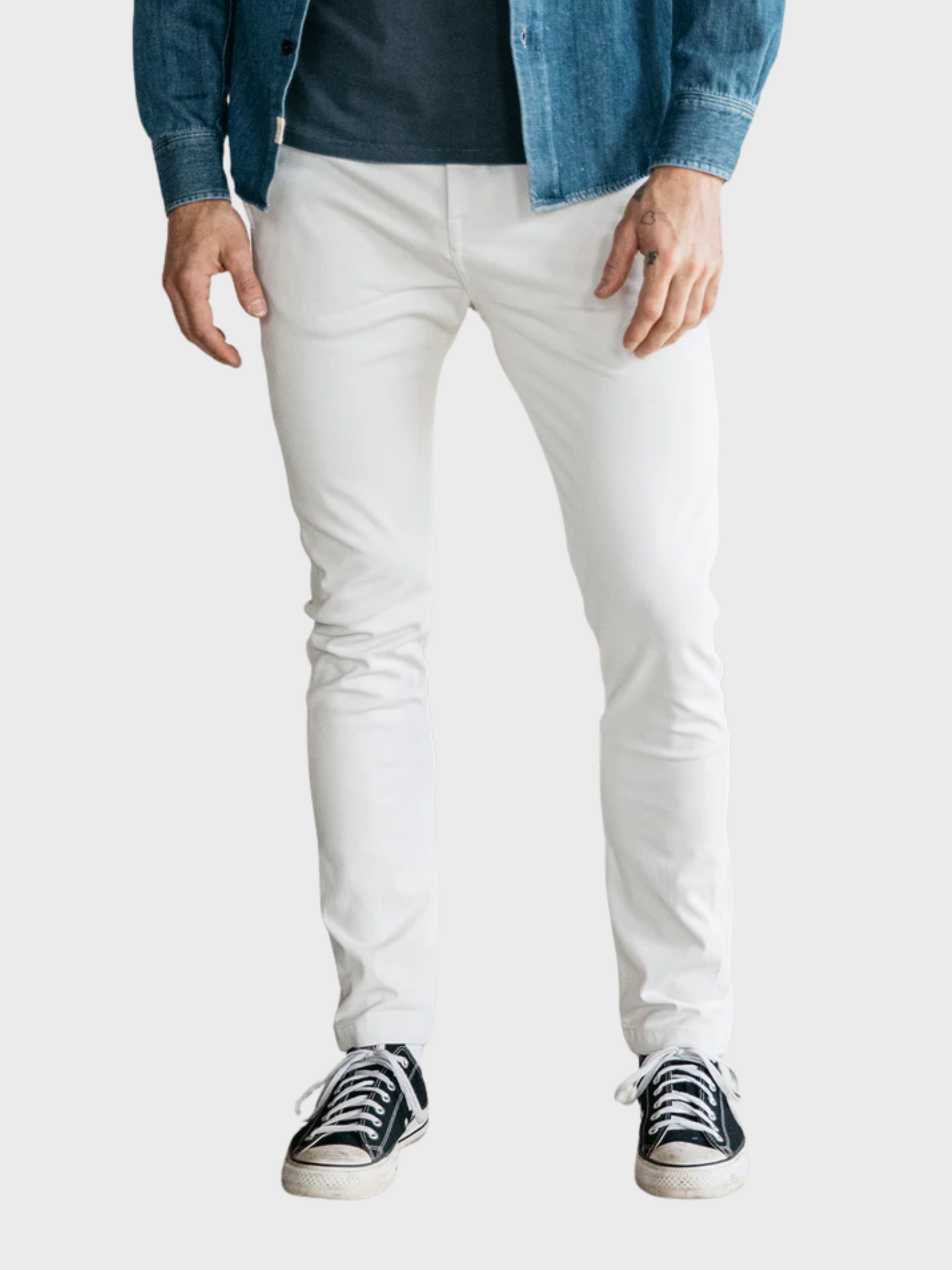 Kato The Axe Chino Denit Heather White-Men&#39;s Pants-Brooklyn-Vancouver-Yaletown-Canada